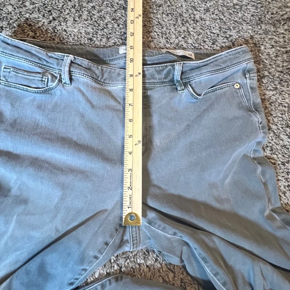 J.Jill Denim Authentic Fit Slim Ankle Green Jeans Womens Size 12 Stretch Casual